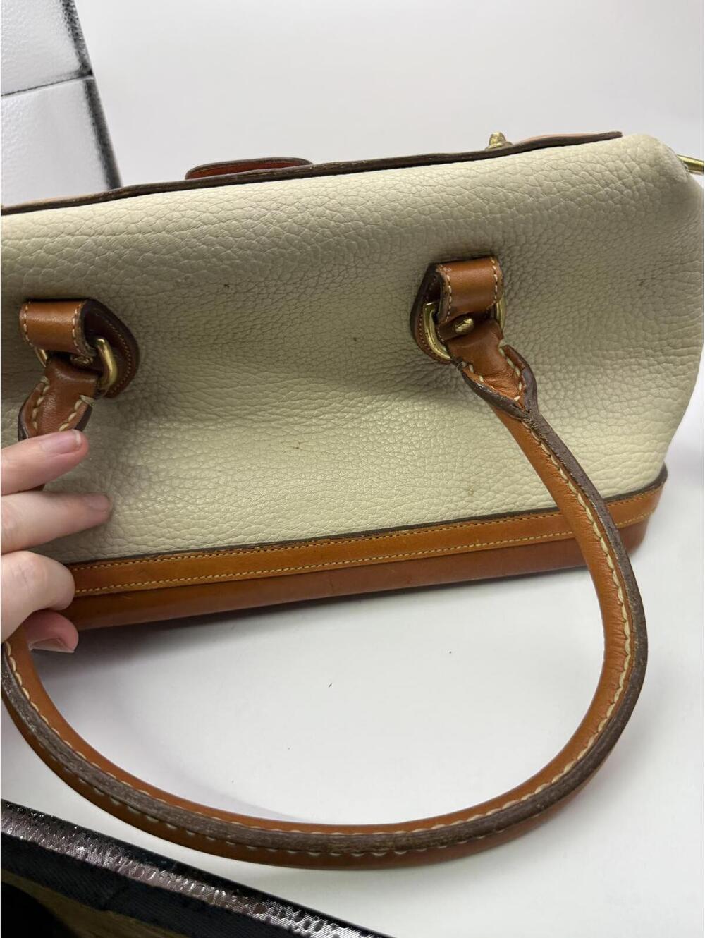 Dooney & Bourke Vintage Leather and Pebbled Leather Satchel Doctor's Bag - Picture 11 of 12